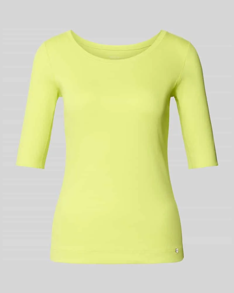 Marc Cain T-Shirt aus Baumwoll-Mix mit Logo-Applikation Neon