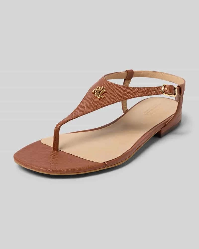 Ralph Lauren Zehentrenner aus Rindsleder Modell 'EVERLEY 2 Cognac