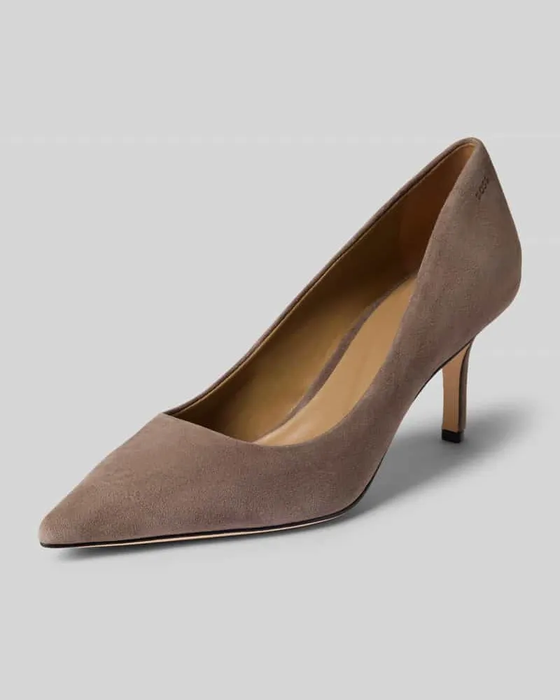 HUGO BOSS Pumps aus echtem Ziegenleder Modell 'Miah_Pump70_SD Taupe