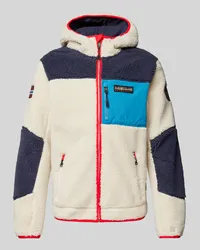 Napapijri Sweatjacke mit Label-Patch Modell 'YUPIK Offwhite