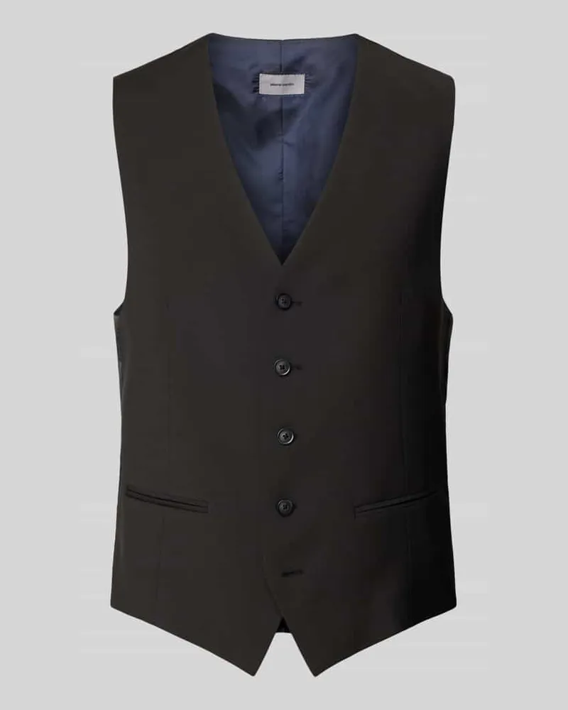 Pierre Cardin Weste mit Knopfleiste Modell 'Hugo Black