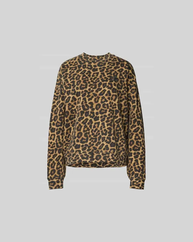 Anine Bing Sweatshirt mit Allover-Animal-Print Mittelbraun