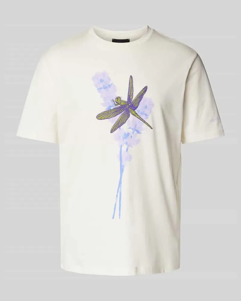 Emporio Armani T-Shirt mit Label-Print Weiss