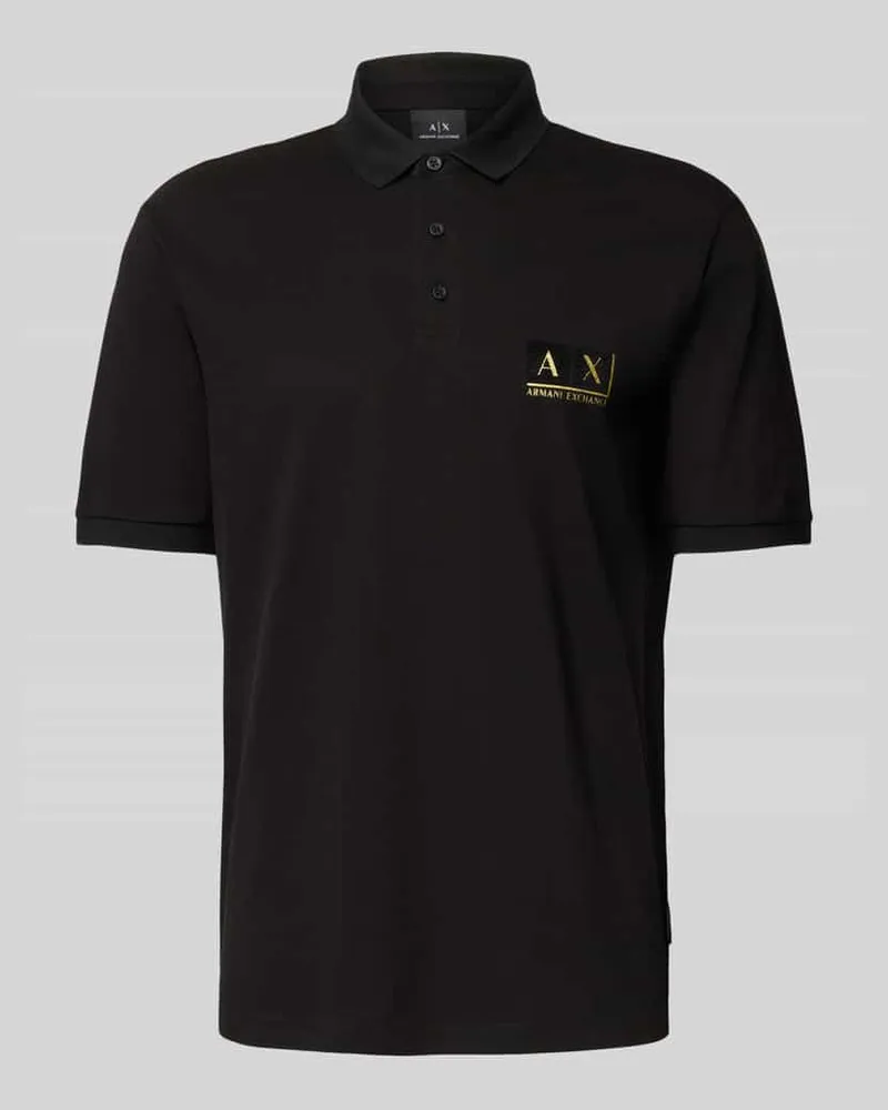 Armani Exchange Regular Fit Poloshirt mit Logo Black