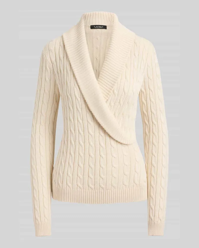 Ralph Lauren Regular Fit Pullover aus Baumwoll-Viskose-Mix Ecru