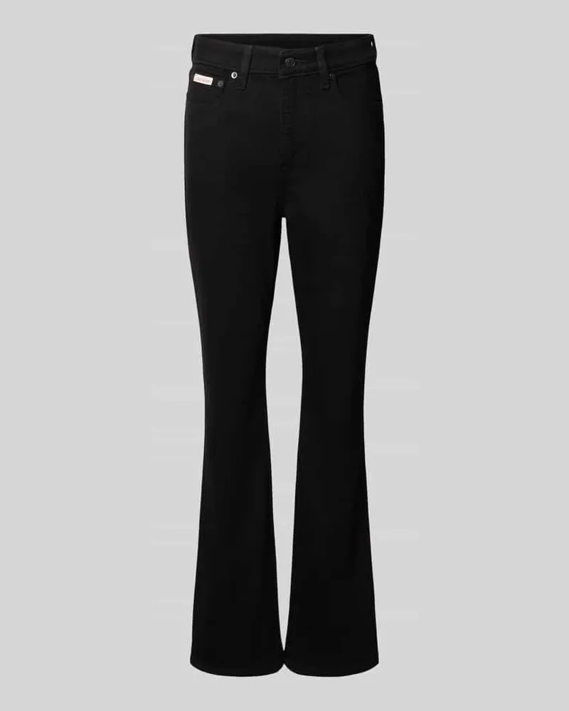 Calvin Klein Skinny Fit Bootcut Jeans aus Baumwoll-Mix Black