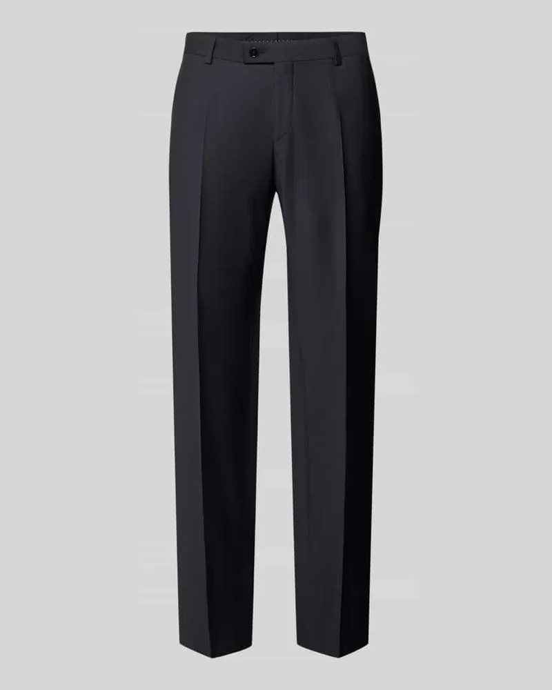 Bugatti Regular Fit Anzughose mit Bügelfalten Black