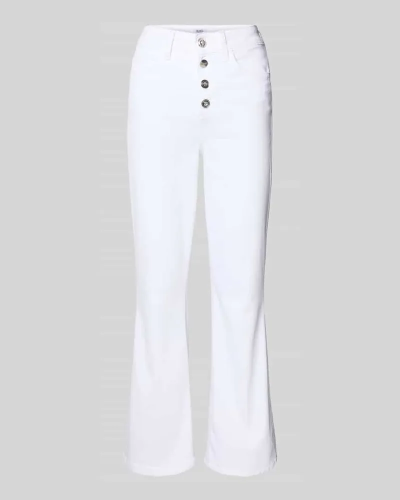 Liu Jo Flared Jeans mit Knopfleiste Modell 'PRINCESS Weiss
