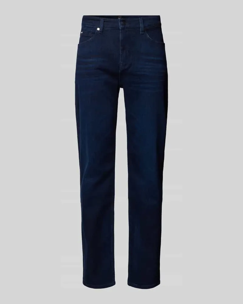 HUGO BOSS Regular Fit Jeans im 5-Pocket-Design Modell 'Re.Maine Marine