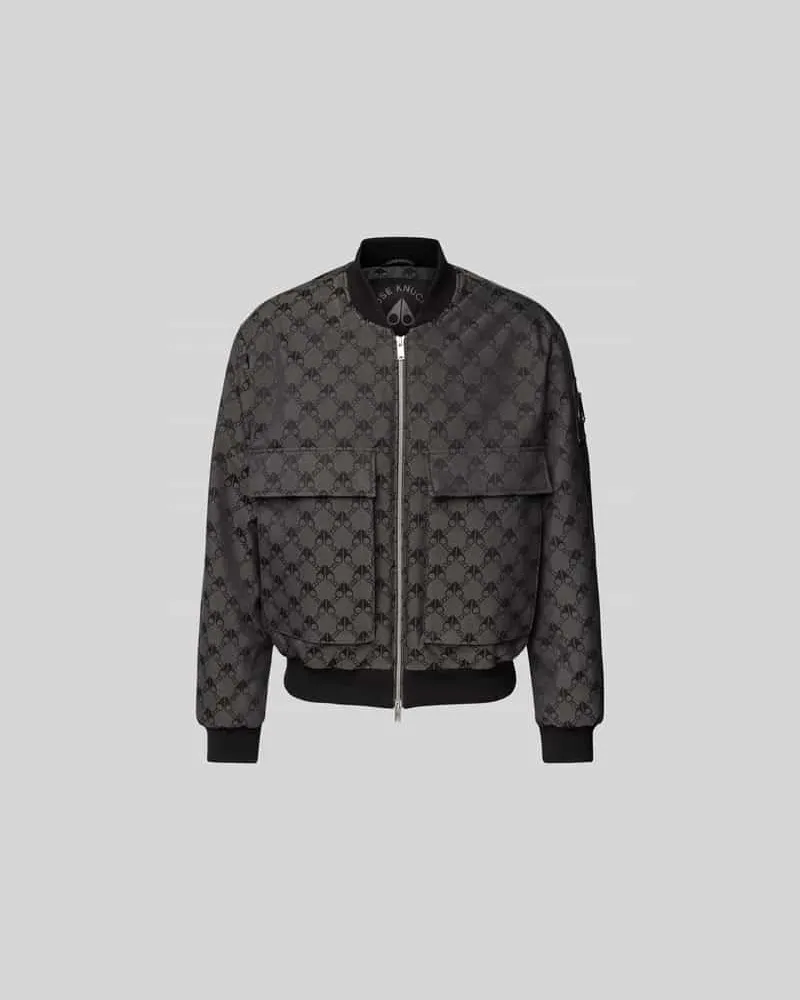 Moose Knuckles Bomberjacke mit Pattentaschen Anthrazit