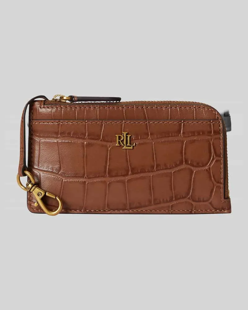 Ralph Lauren Kartenetui aus echtem Rindsleder Cognac