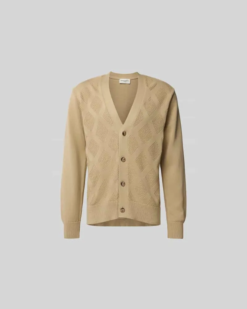 Officine Generale Regular Fit Jacke in Strick-Optik Beige