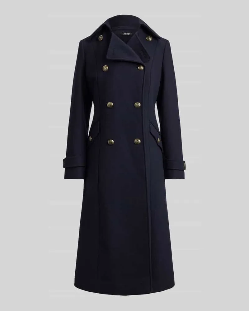 Ralph Lauren Wollmantel mit goldfarbenen Zierknöpfen Marine