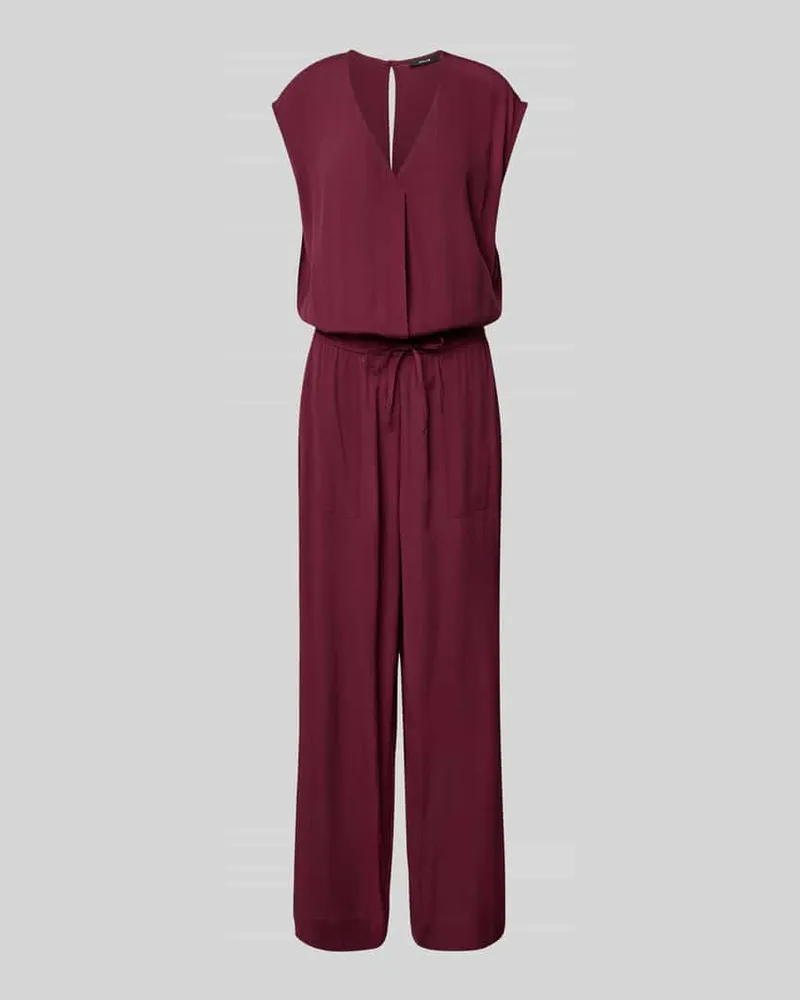 OPUS Jumpsuit aus Viskose mit V-Ausschnitt Modell 'Mylea Bordeaux