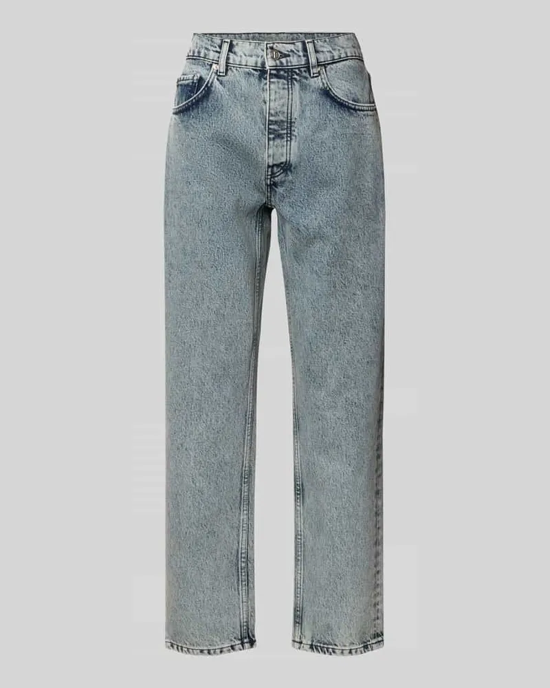 Anine Bing Straight Fit Jeans aus reiner Baumwolle Blau