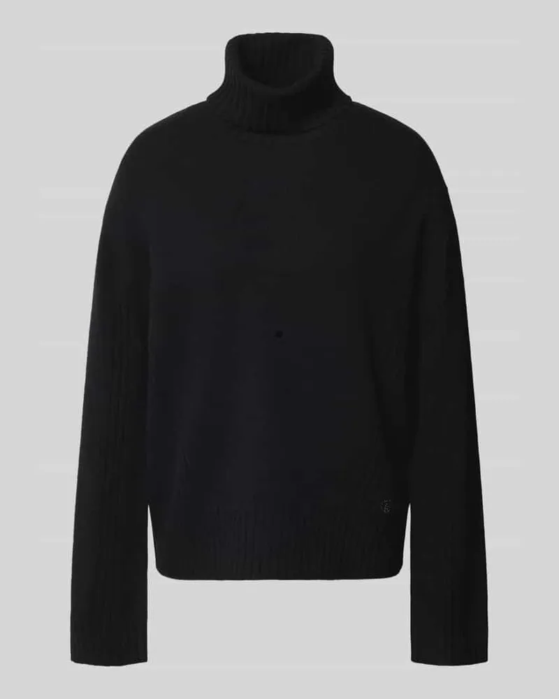 Liu Jo Relaxed Fit Rollkragenpullover aus reiner Wolle Black