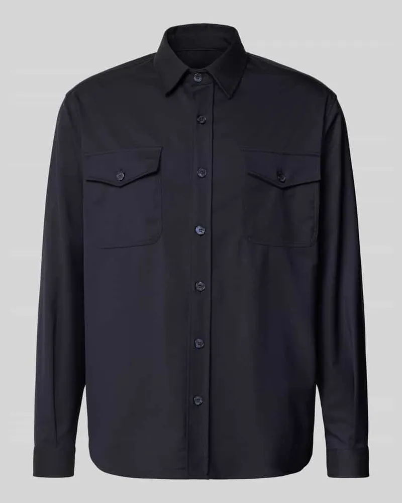 CRUNA Regular Fit Hemdjacke mit Brusttaschen Modell 'Osaka Marine