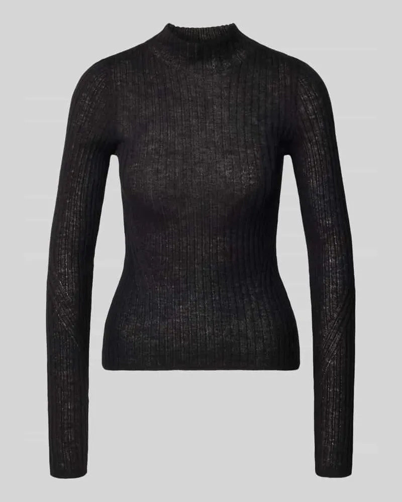 HUGO BOSS Slim Fit Strickpullover aus Schurwoll-Mix Modell 'C_FENNI Black