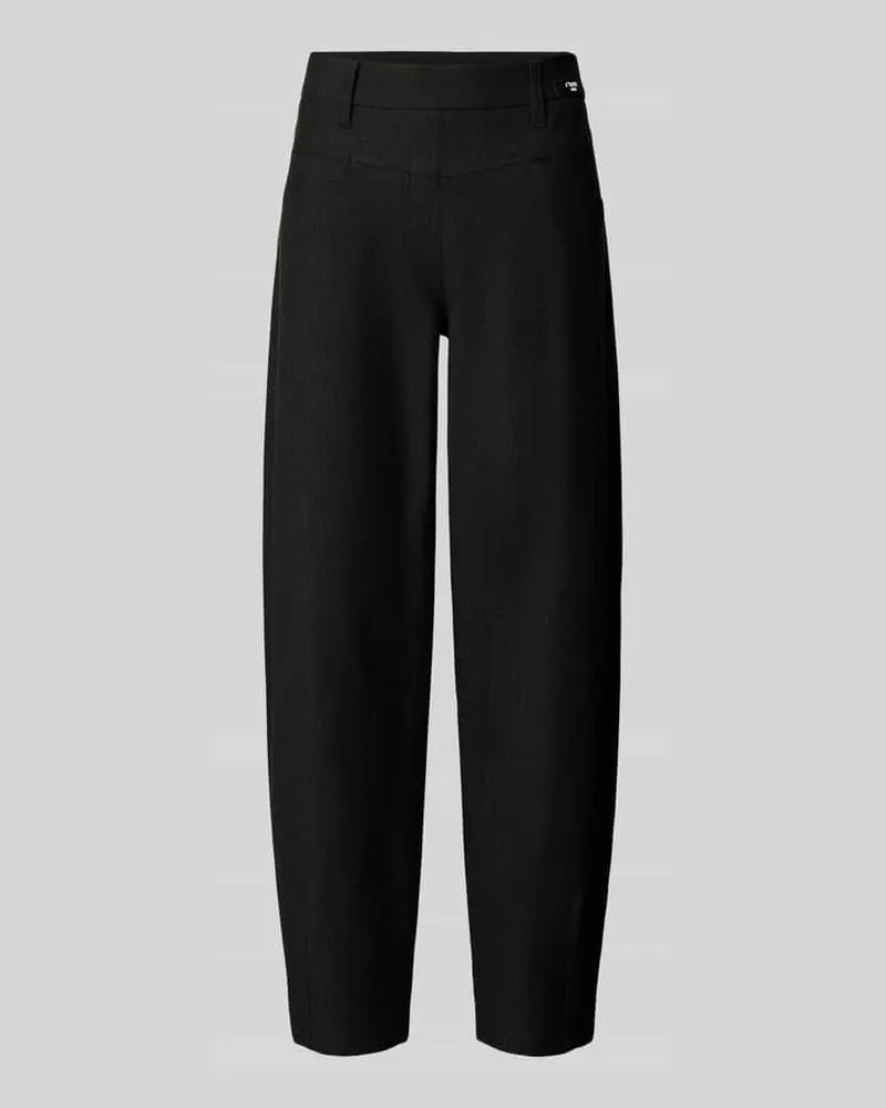 Cambio Regular Fit Barrel Leg Hose mit Label-Detail Dunkelgrau