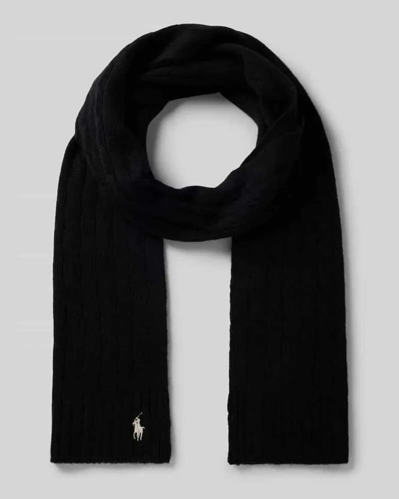 Ralph Lauren Wollschal mit Logo-Stitching Black