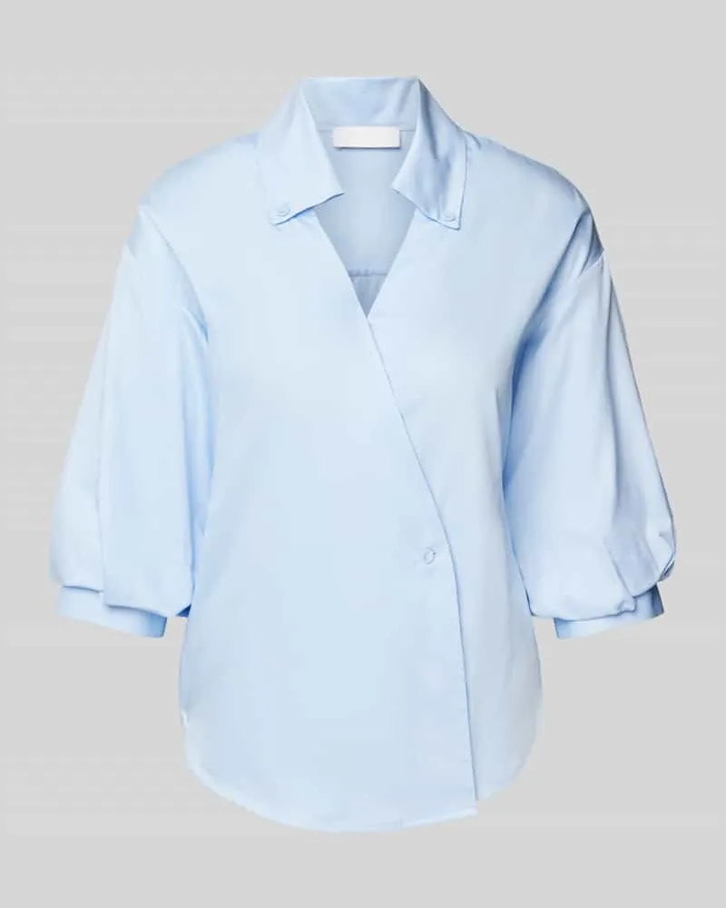 Rich&Royal Slim Fit Bluse mit tiefem V-Ausschnitt Blau