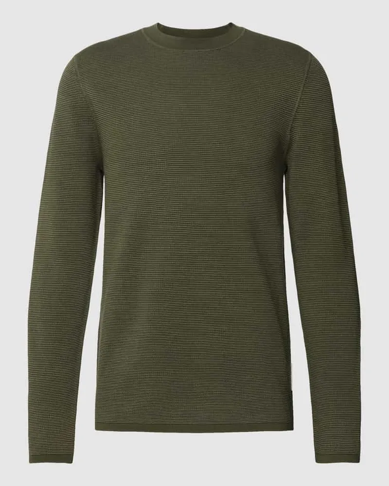 Marc O'Polo Strickpullover mit Rundhalsausschnitt Oliv