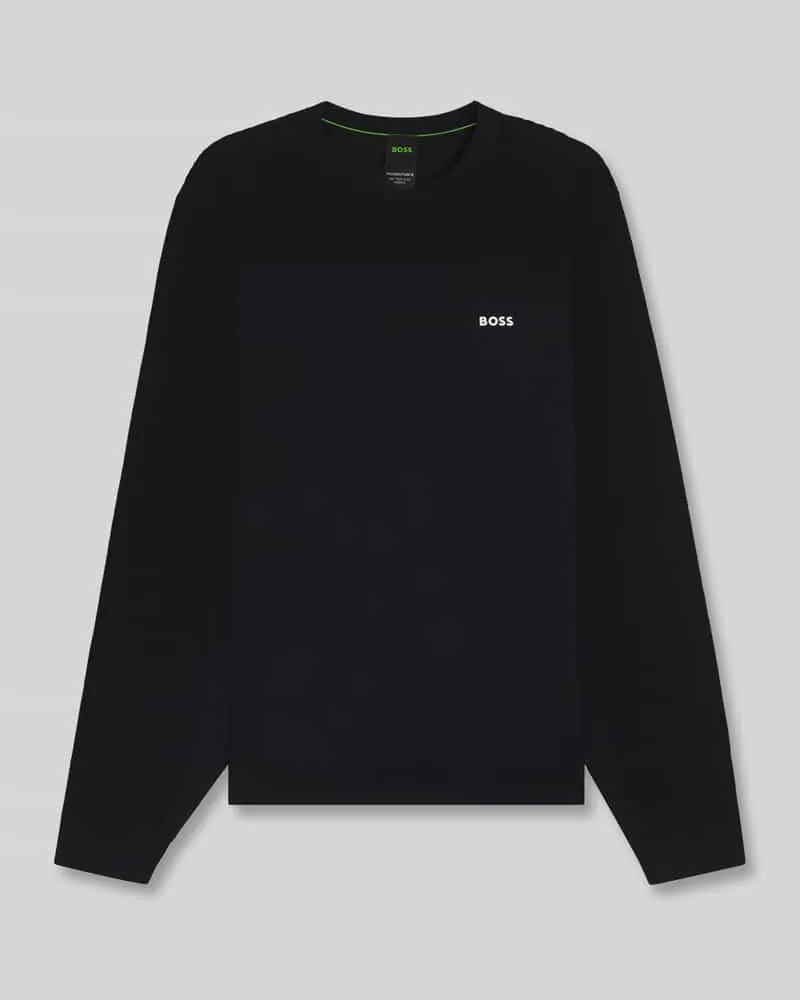 HUGO BOSS Pullover mit Logo-Schriftzug KN_Momentum-X CN Dunkelblau