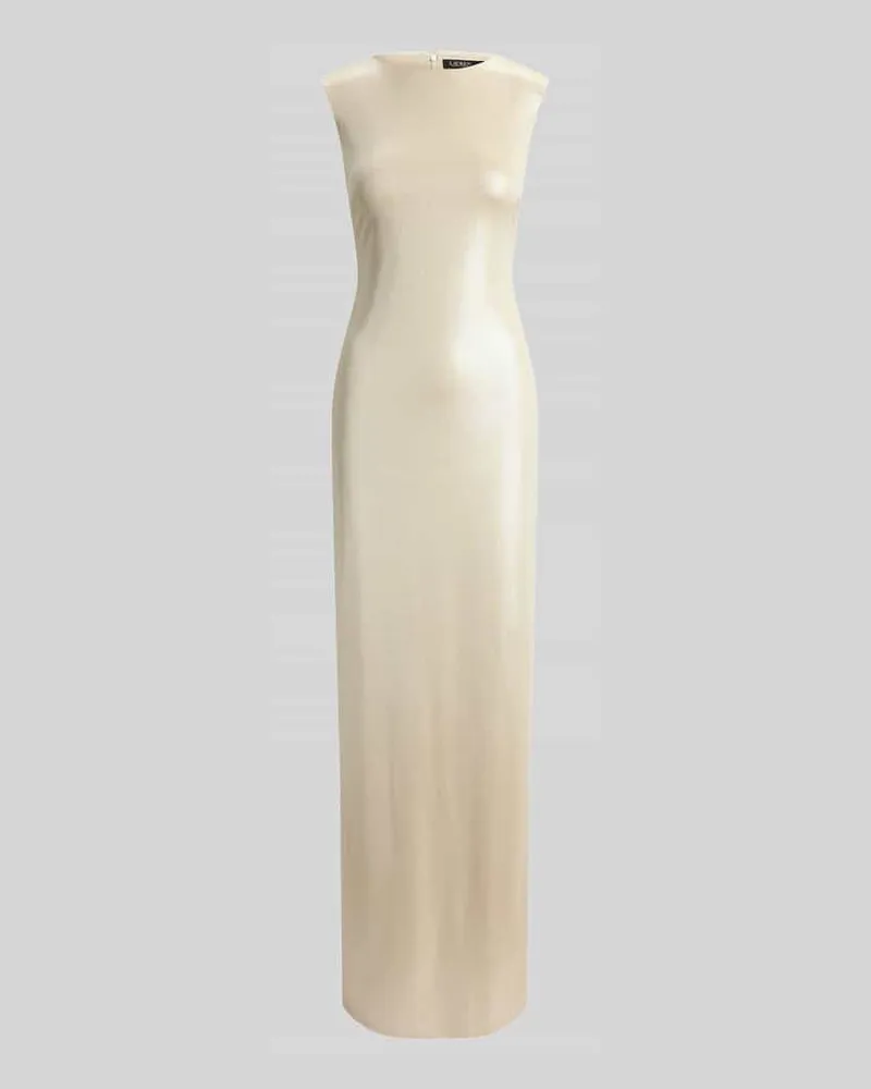 Ralph Lauren Eng anliegendes Abendkleid mit Glitzerbesatz Sand