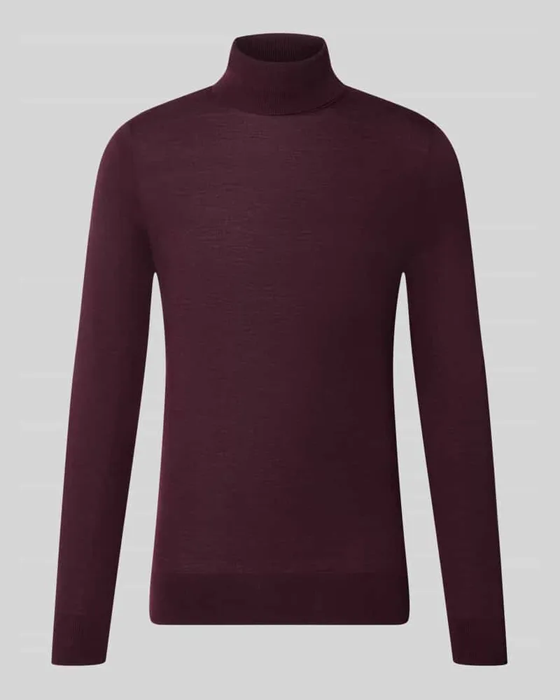 Tiger of Sweden Longsleeve aus reiner Wolle Modell 'Nevile Aubergine