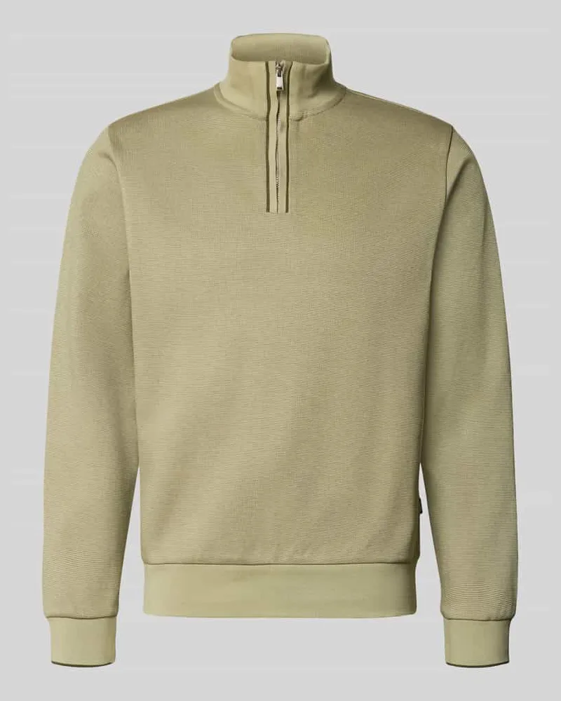 HUGO BOSS Regular Fit Troyer aus reiner Baumwolle Modell 'Sidney Lind