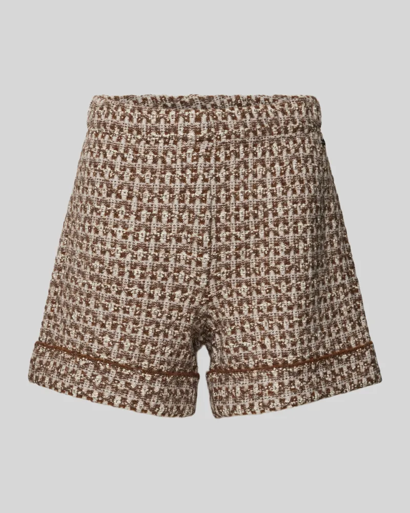 Marc Cain Wide Leg Shorts in Bouclé-Optik Mittelbraun