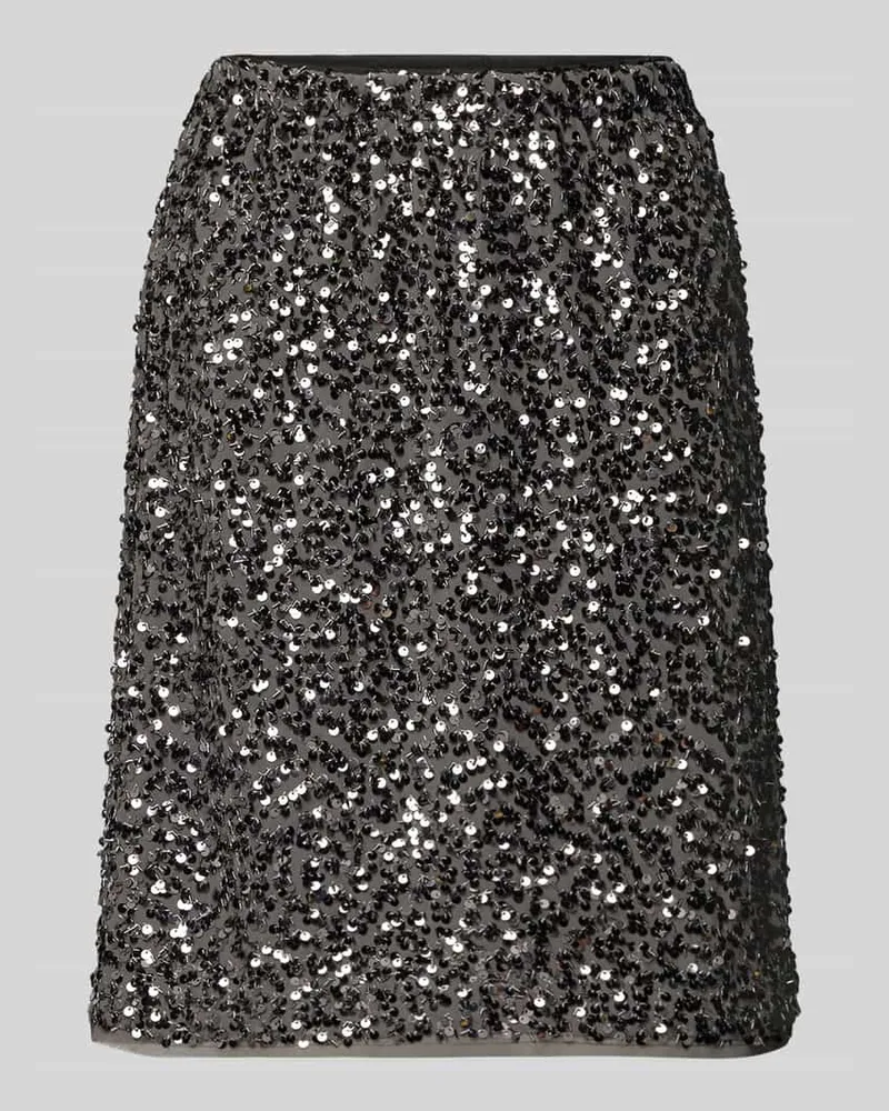 COMMA Minirock mit Pailletten und elastischem Bund Anthrazit