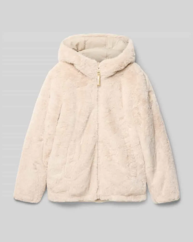 Garcia Jeanswear Regular Fit Winterjacke mit Kunstfellbesatz Ecru
