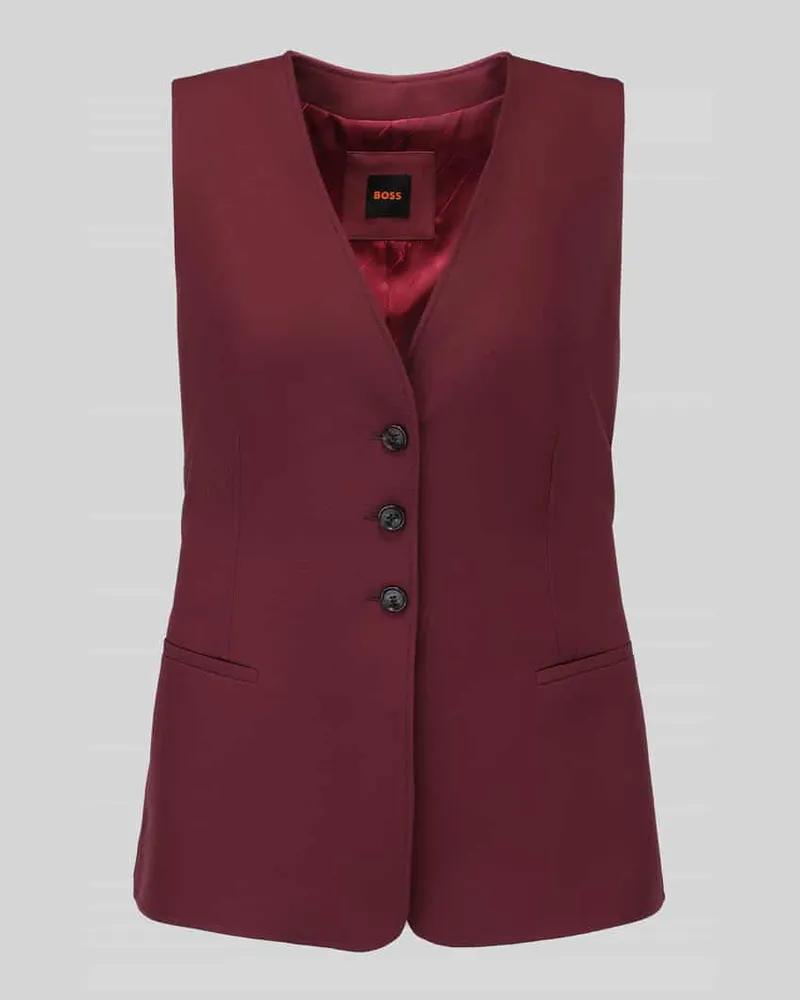 HUGO BOSS Weste mit verstellbarem Rückenriegel Bordeaux