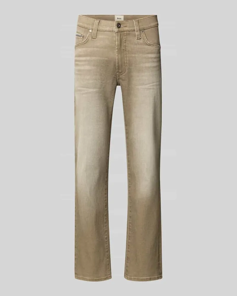 Brax Relaxed Fit Jeans aus Baumwoll-Mix Modell 'Clint Beige