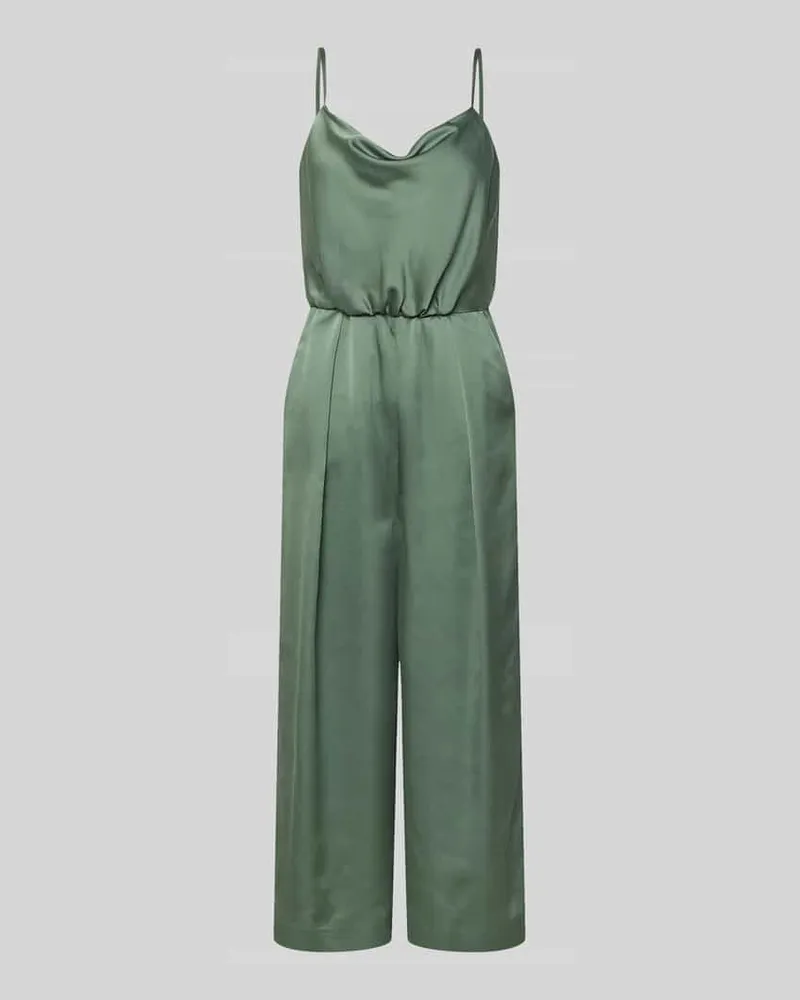 JAKE*S Jumpsuit aus Satin mit Wasserfall-Ausschnitt Khaki