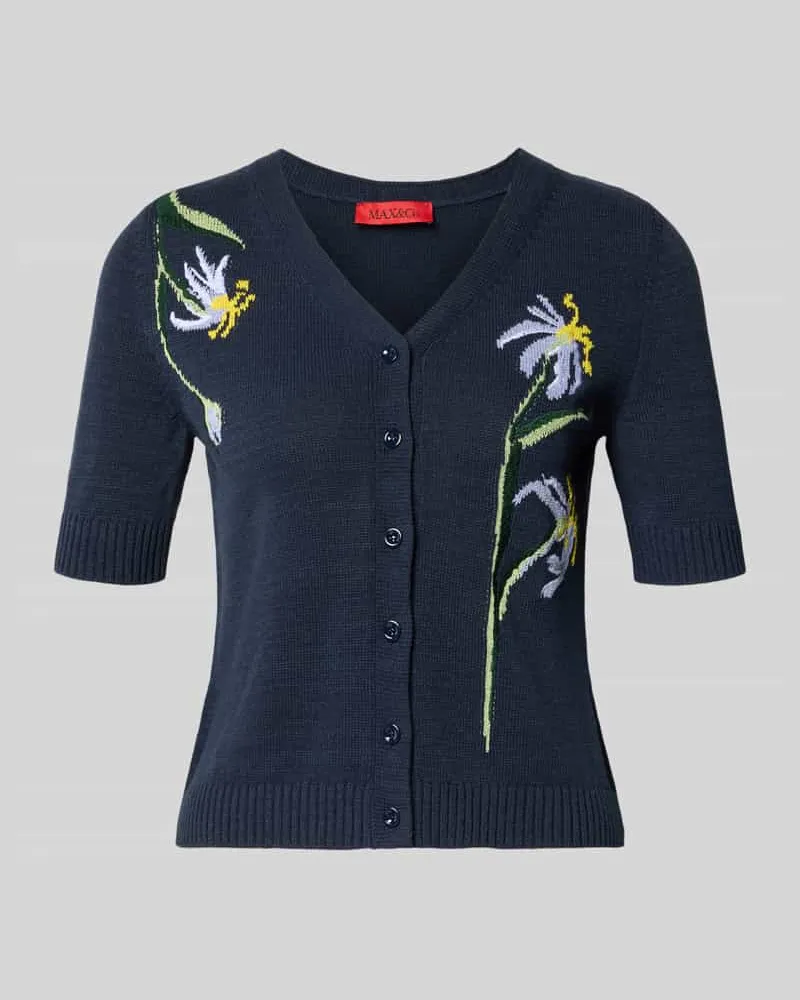 MAX&Co. Slim Fit Sweatjacke aus Baumwoll-Mix Modell 'RANCH Marine