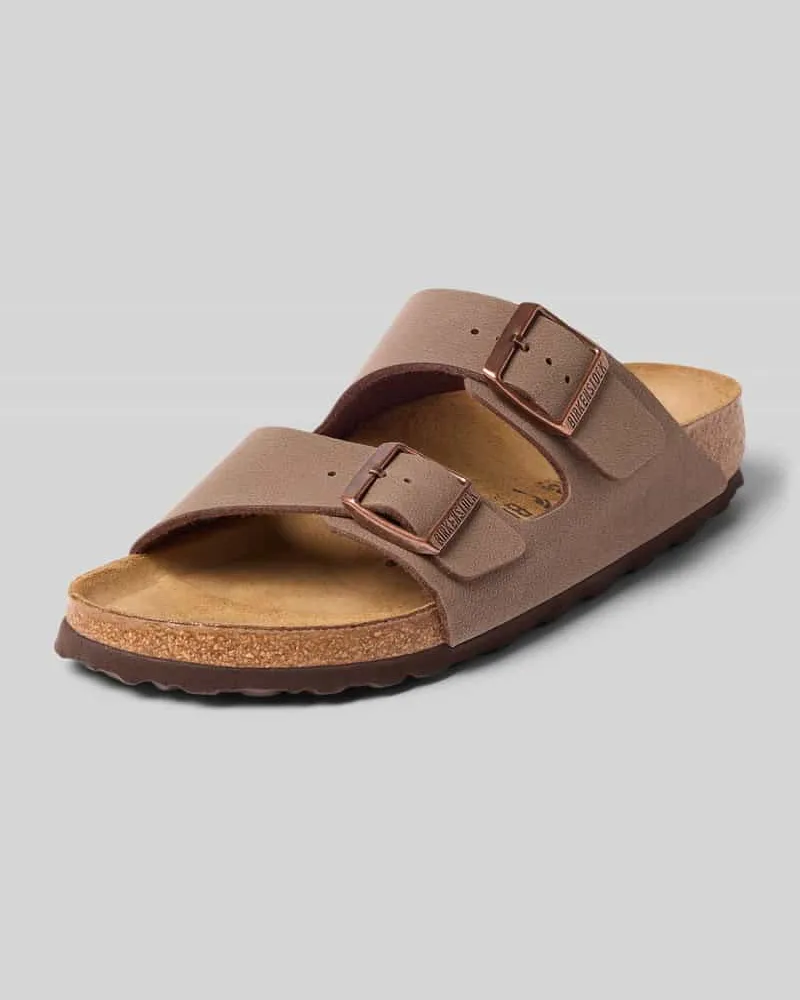 Birkenstock Hausschuhe in Leder-Optik Modell 'Arizona Mittelbraun