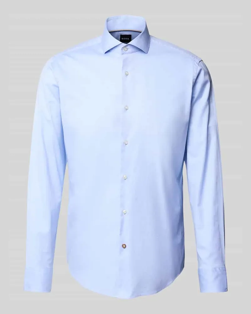 HUGO BOSS Regular Fit Business-Hemd mit Haifischkragen Bleu