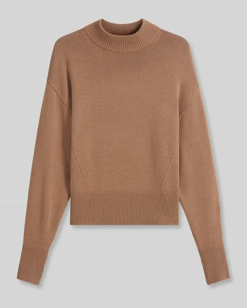 HUGO BOSS Loose Fit Pullover aus Woll-Mix Modell 'Sorellenio Beige