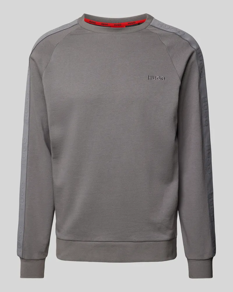 HUGO BOSS Sweatshirt mit Rundhalsausschnitt Mittelgrau