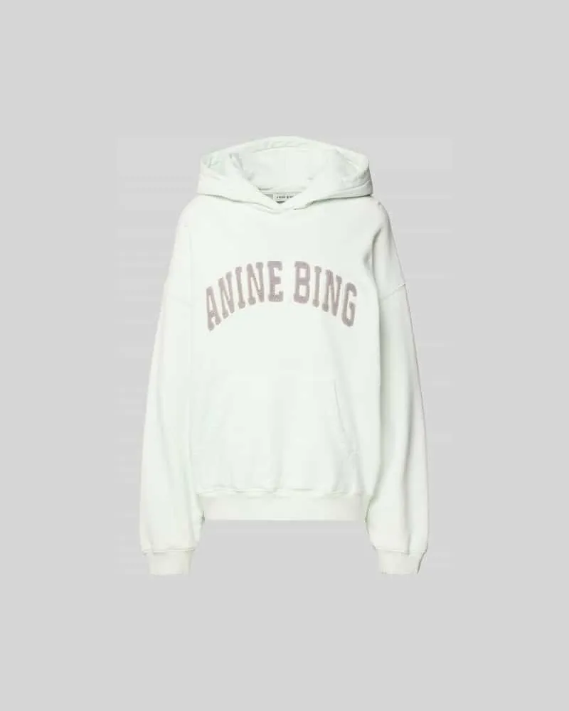 Anine Bing Oversized Hoodie mit Logo-Stitching Hellgruen