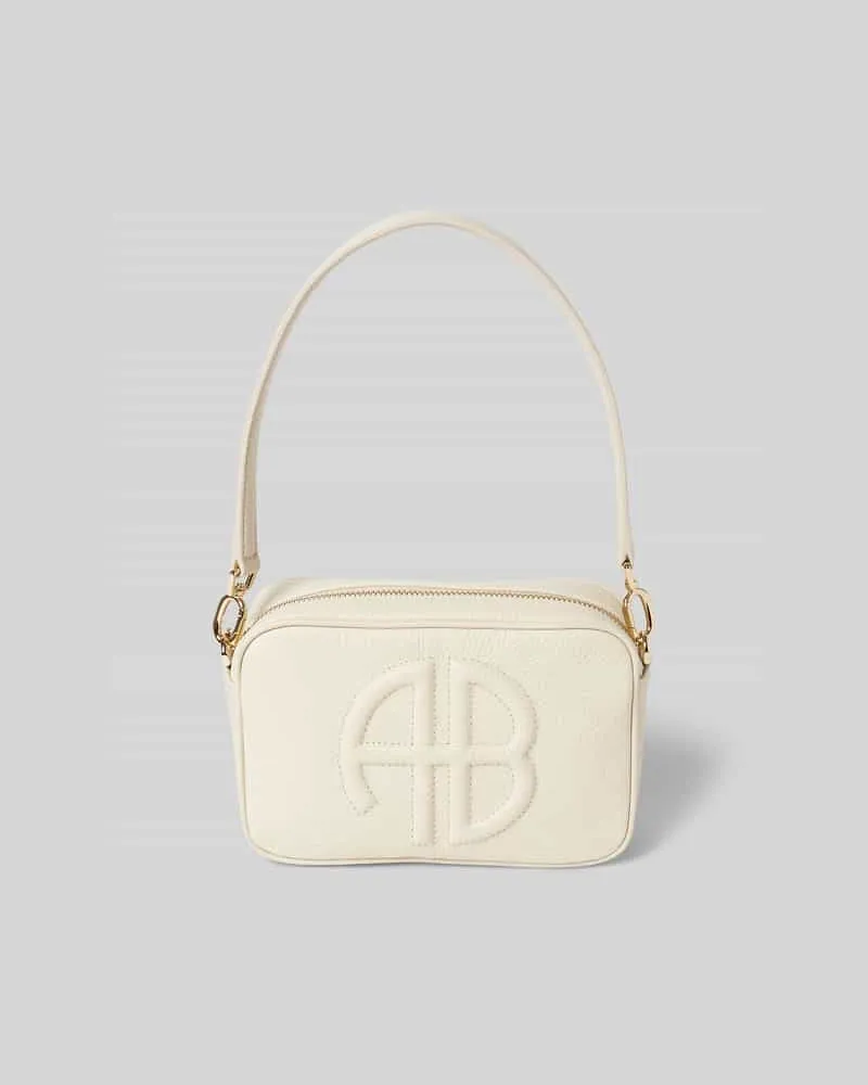 Anine Bing Shoulder Bag mit Label-Prägung Beige