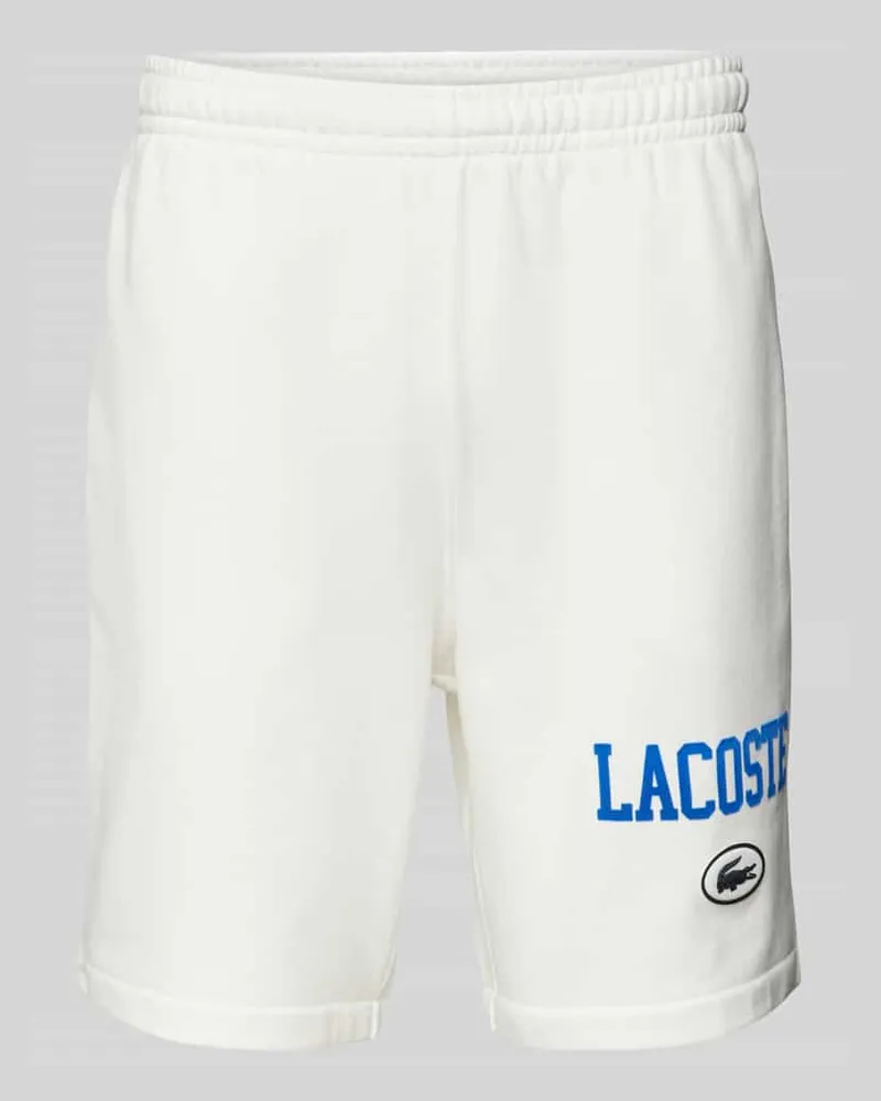 Lacoste Sweatshorts mit Label-Print Offwhite