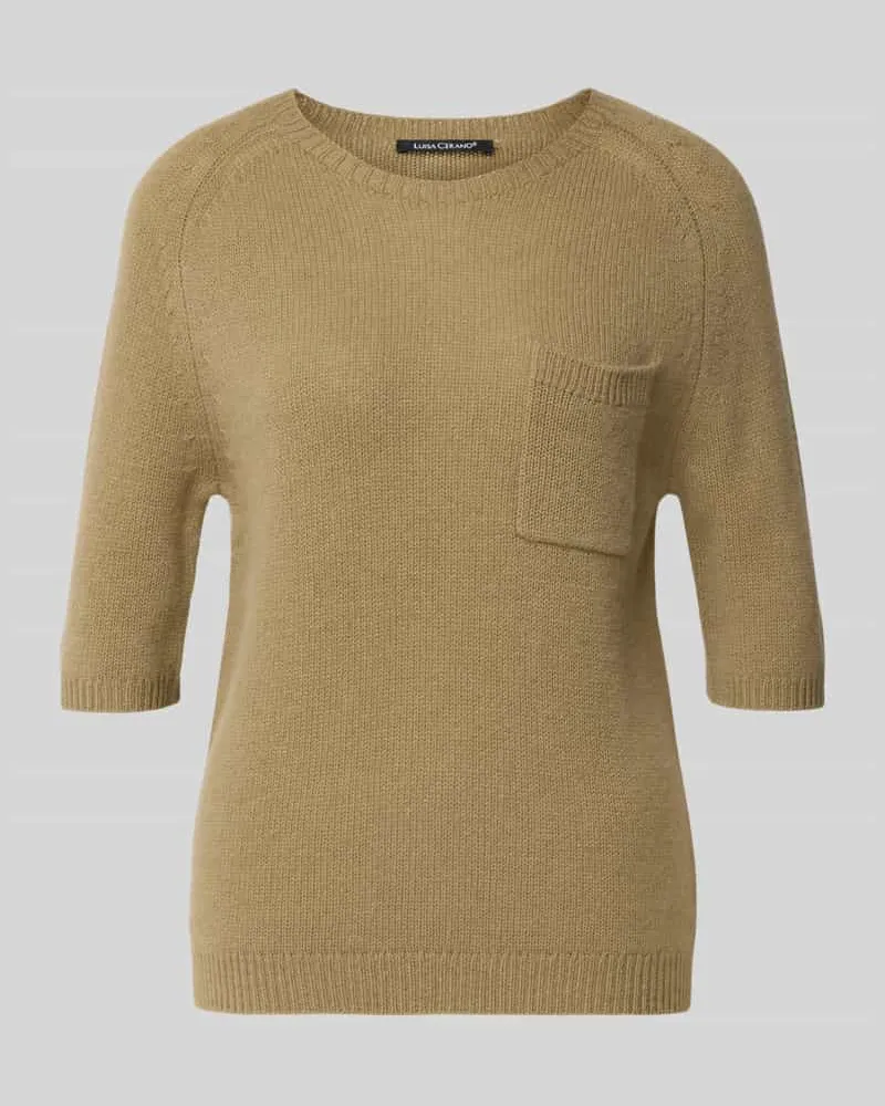 Luisa Cerano Slim Fit Oberteil mit Kaschmir-Anteil Sand
