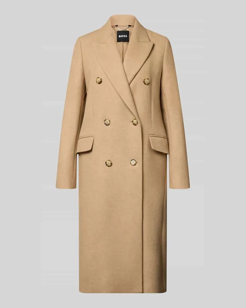 HUGO BOSS Mantel mit doppelreihiger Knopfleiste Modell 'Cassjila Beige