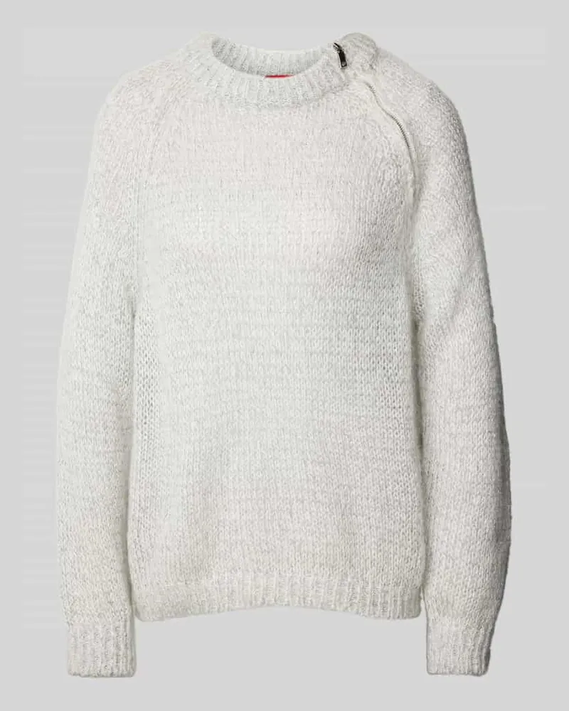 MAX&Co. Strickpullover mit Rundhalsausschnitt Modell 'PARIDE Hellgrau