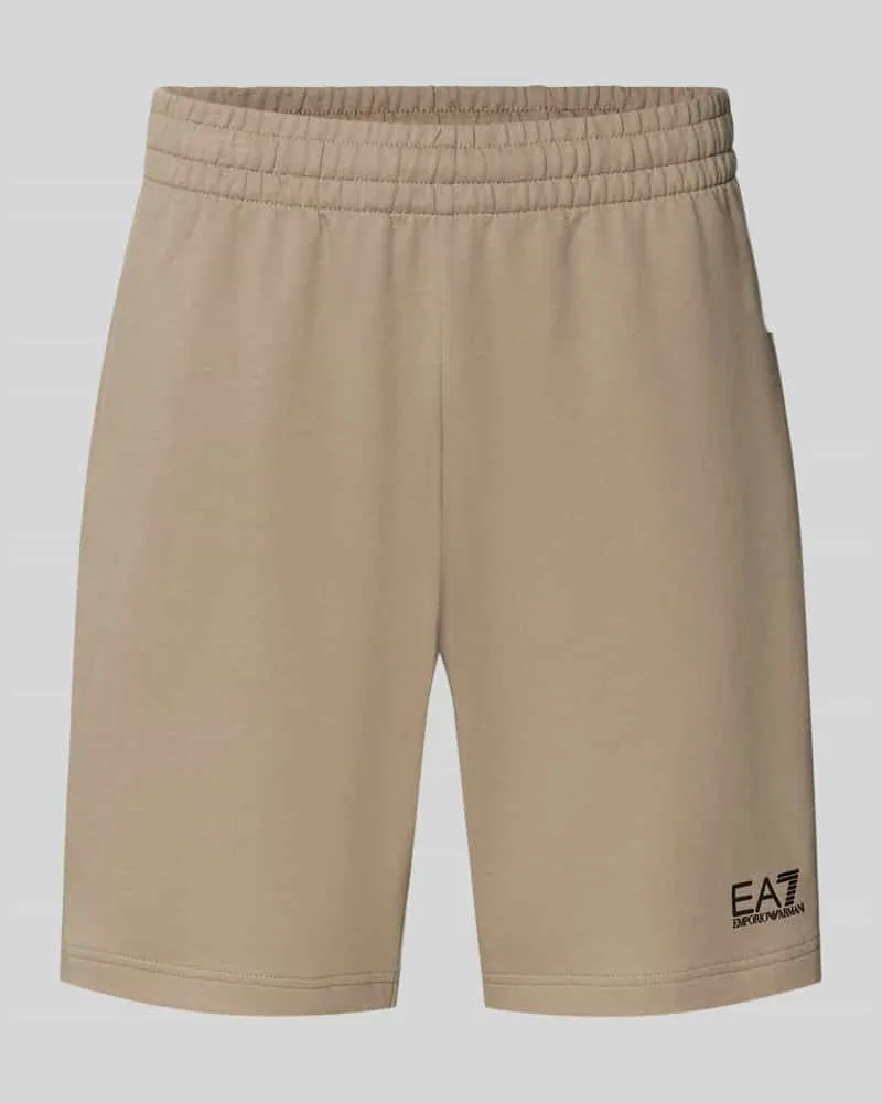 EA7 Shorts mit elastischem Bund und Logo Beige