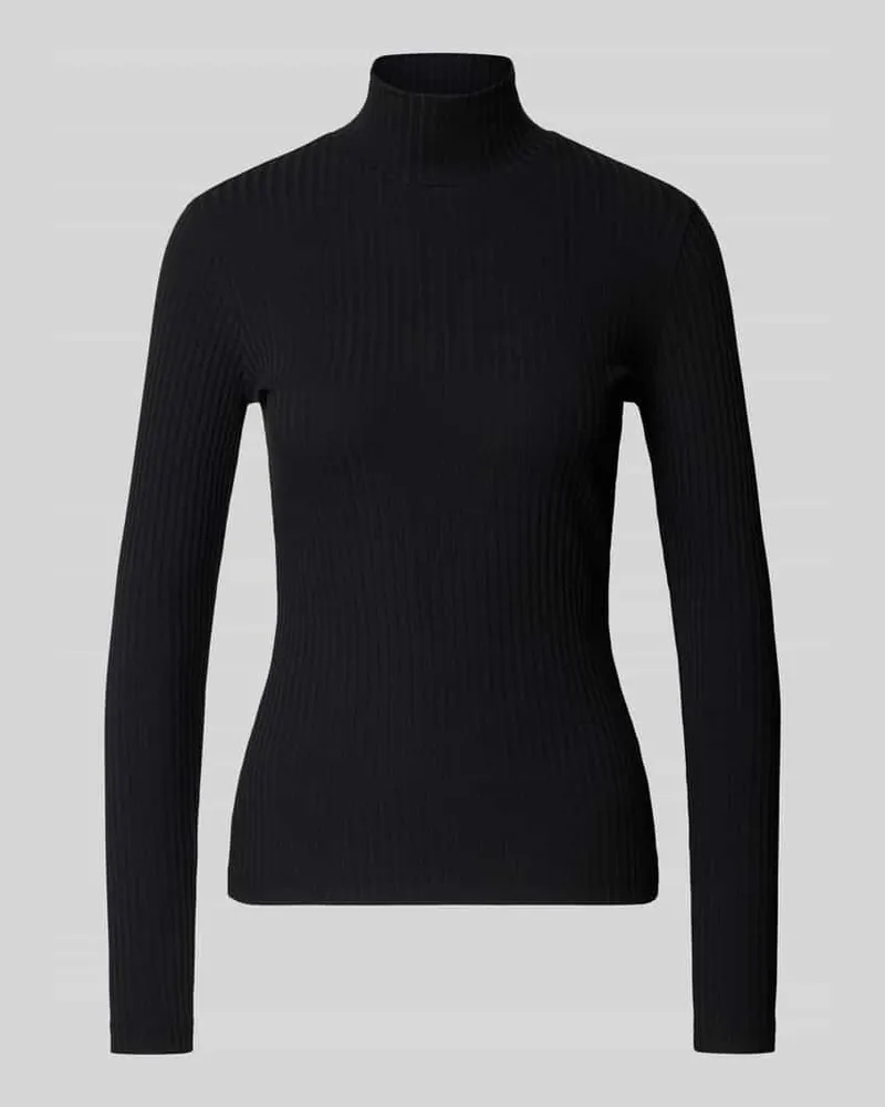 HUGO BOSS Slim Fit Turtleneck aus Baumwoll-Mix Modell 'DRIZA Black