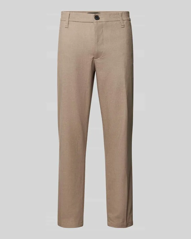 GABBA Stoffhose mit französischen Eingrifftaschen Modell 'MONZA Hellbraun